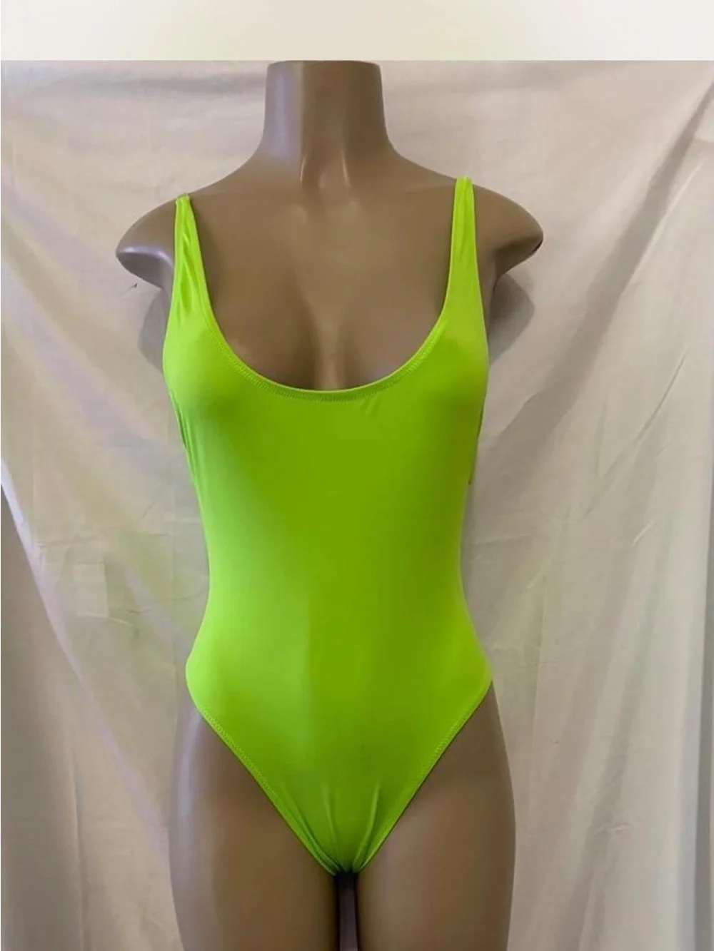 SKIMS Neon Lime Scoop One-Piece Swimsuit